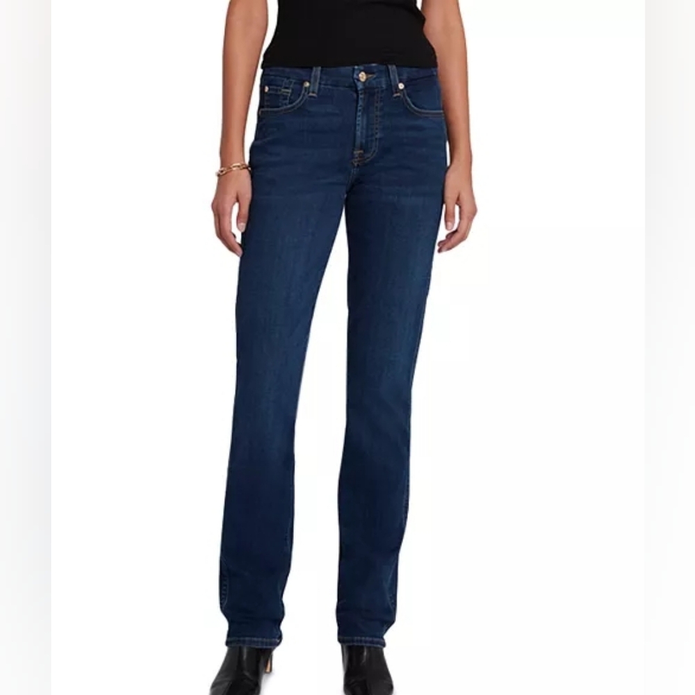 7 For All Mankind Kimmie Straight Leg Jeans in Indigo Rinse - Size 28